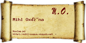 Mihl Oxána névjegykártya